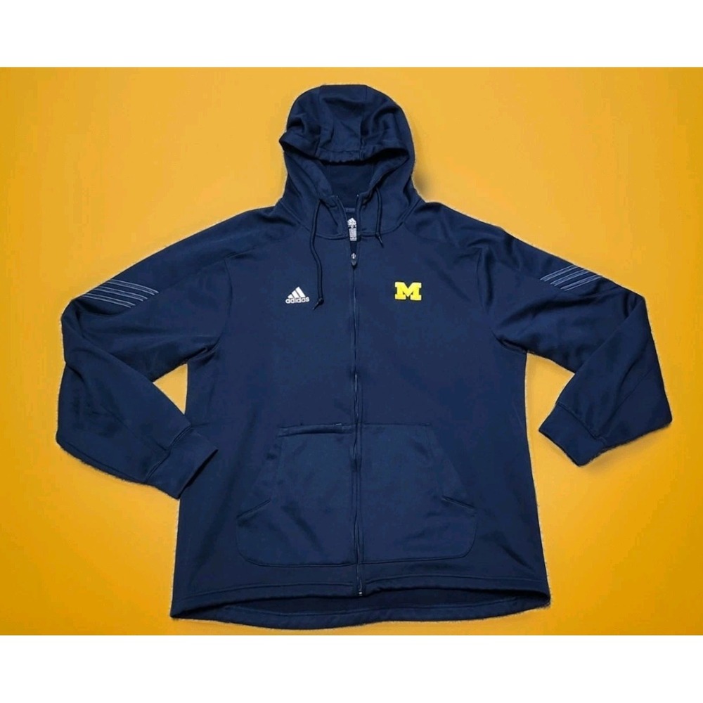 Adidas Michigan Wolverines Team Issued Zip Jacket XL Climawarm Football NCAA‎